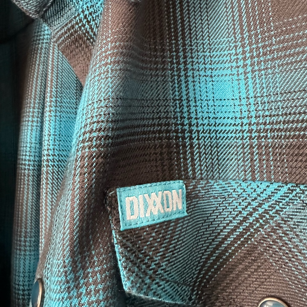 DIXXON Turquoise and Black Flannel Shirt - Picture 3 of 3